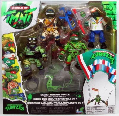 Teenage Mutant Ninja Turtles (Classic Mutants) - Playmates - Sewer Heroes Military Mutants 4-pack with Parachute