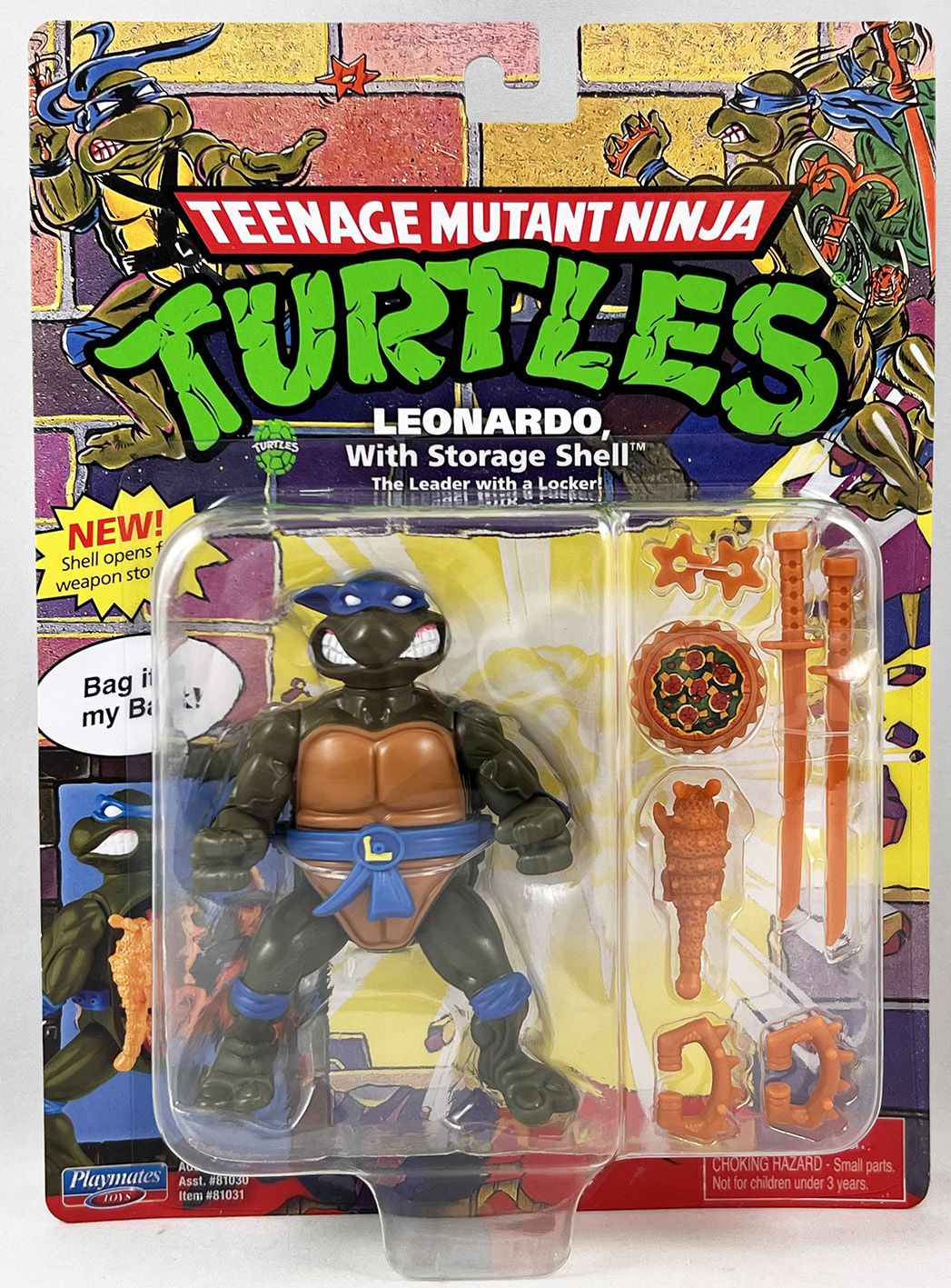 Teenage Mutant Ninja Turtles: 4” Original Classic Storage Shell Leonardo  Basic Figure by Playmates Toys