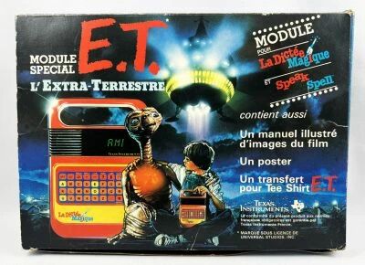 Texas Instruments - La Dict�e Magique : Module Sp�cial E.T. l\'Extra-Terrestre (1982) Boite + Poster + Transfert T-Shirt