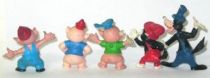 The 3 Little Pigs - Complete set of 5 Heimo pvc figures