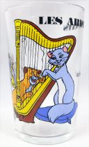 The Aristocats - Amora Mustard Glass - Duchess playing harp, O\'Malley & Scat Cat
