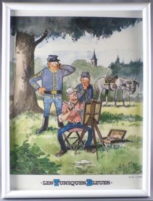 The Blue Boys - Bookplate Tir� � Part Lambil & Cauvin Framed - The Painter