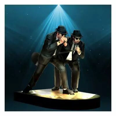 The Blues Brothers - SD Toys - Elwood & Jake - Figurines 17cm sur sc�ne lumineuse
