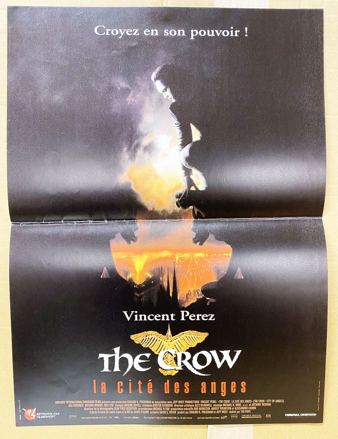 The Crow La Cite Des Anges Vincent Perez Movie Poster 40x60cm Miramax Films 1996