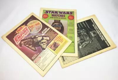 The Empire Strikes Back 1980 - Marvel Weekly (UK) - 3 Publicit�s Star Wars (dos de magazine)