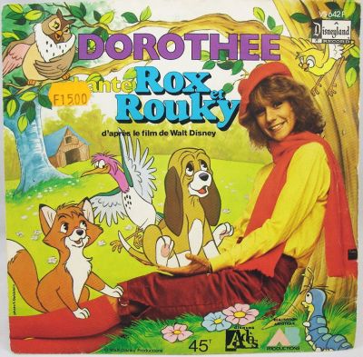 Rox et Rouky  Disney Dimanche - Disque 45T - Gnrique par Dorothe - Disque Ades 1981