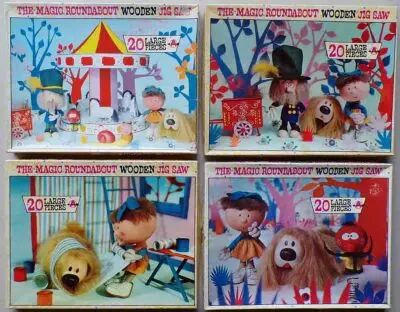 The Magic Roundabout - Arrow Games Ltd N�3164 - Complete Set of 4 Wooden Jig Saw 20 Pieces Puzzles