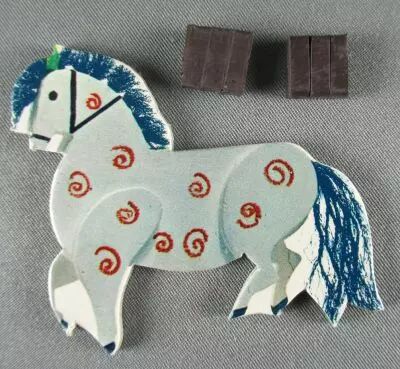 The Magic Roundabout - Magnetic Cardboard Figure Djeco 1966 - Horse of the Merry-go-round #2