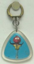 The Magic Roundabout,  triside key-chain Zebedeel blue background