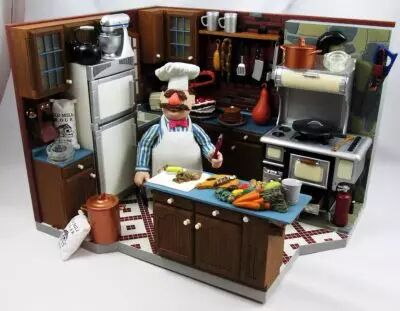 The Muppet Show - Palisades - Swedish Kitchen playset avec Swedish Chef (loose)