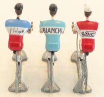 The Original Flandriens -Cyclist (Metal) - The Cycling Hero\'s - Jacques Anquetil 3Pack Helyet\' + Bianchi + Bic Jerseys