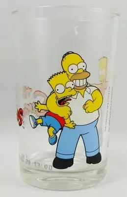 The Simpsons - Amora Mustard glass - Homer & Bart