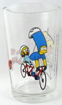The Simpsons - Amora Mustard glass - Running Homer, Biking Marge & Maggie