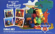 The Simpsons - Burger King Vinyl Figure display - Bart to Crystal Lake Campground
