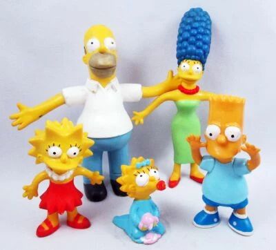 The Simpsons - Jesco Bendable Figures - Bart, Homer, Marge, Lisa, Maggie