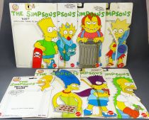 The Simpsons - Mattel 1990 - Set of 8 cardbacks : Homer, Marge, Bart, Lisa, Maggie, Nelson, Bartman, Rev\'n Go Racer