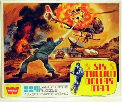 The Six Million Dollar Man - Merchandising Whitman puzzle - Steve Austin vs copter - Mint in box