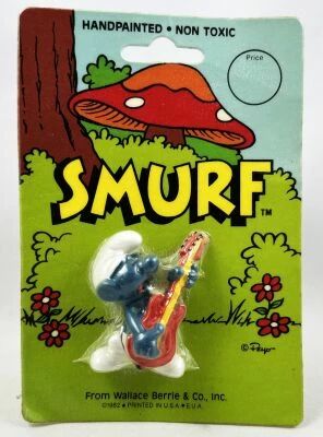 The Smurf (Les Schtroumpfs) - Wallace Berrie & Co. / Schleich - Schtroumpf Bassiste