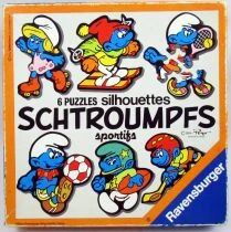 The Smurfs - 6 Jigzaw Puzzle Figures - Sport Smurfs - Ravensburger 1984