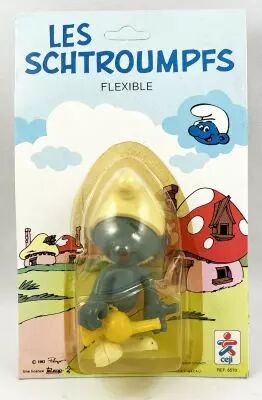 The Smurfs - C�ji Bendable Figure - Flutist Smurf (mint on card)