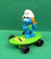 The Smurfs - Hardee\'s - Sasette bathing costume on green skateboard