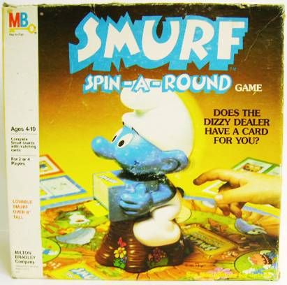 Smurf Spin A Round Game - 1983 - Milton Bradley - Good Condition