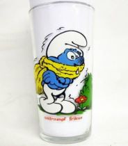 The Smurfs - Mustard glass Maille 1983 - Chilly Smurf