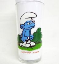 The Smurfs - Mustard glass Maille 1983 - Grouchy Smurf