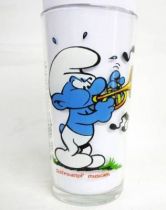 The Smurfs - Mustard glass Maille 1983 - Musician Smurf