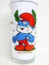 The Smurfs - Mustard glass Maille 1983 - Papa Smurf