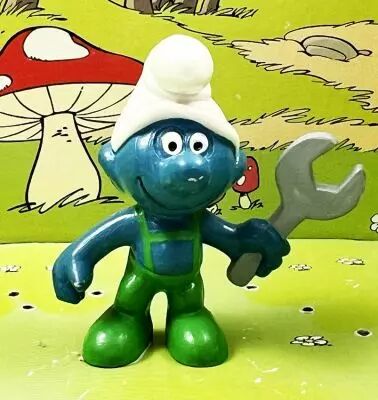 The Smurfs - Schleich - 20012 Mechanic Smurf (clear green outfit)