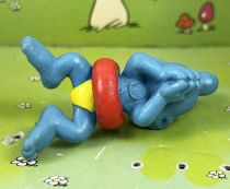 The Smurfs - Schleich - 20025 Swimming Smurf (clear Skin) w/red ring & fine yellow short