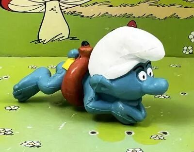 The Smurfs - Schleich - 20025 Swimming Smurf (clear Skin) w/red ring & yellow short