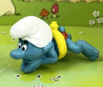 The Smurfs - Schleich - 20025 Swimming Smurf (clear skin) with yellow ring red short