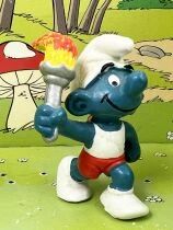 The Smurfs - Schleich - 20030 Flam Holder Smurf  (Made de Hong Kong)