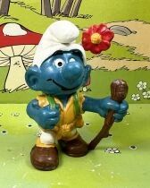 The Smurfs - Schleich - 20041 Backpacker Smurf (W.Germany & Emblem)