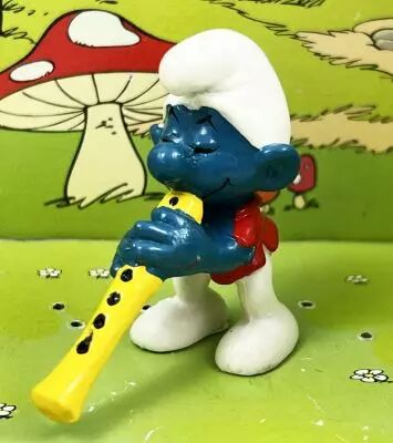 The Smurfs - Schleich - 20048 Flutist Smurf (W.Berry Co.)