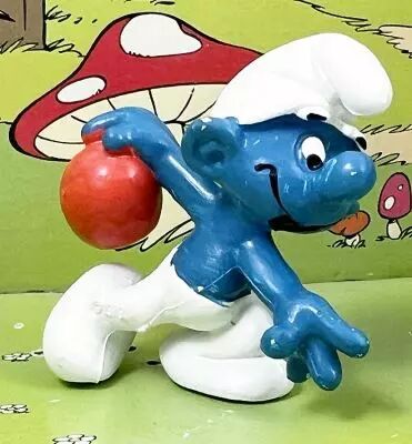 The Smurfs - Schleich - 20051 Bowling Smurf (orange bowl)