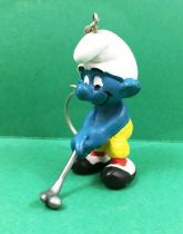 The Smurfs - Schleich - 20055 Golfer Smurf (grey club & ball) Keychain