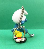 The Smurfs - Schleich - 20055 Golfer Smurf (grey club & ball) Keychain