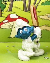 The Smurfs - Schleich - 20066 Cricket Smurf (ocher & red bat)