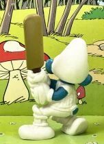 The Smurfs - Schleich - 20066 Cricket Smurf (ocher & red bat)