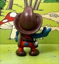 The Smurfs - Schleich - 20122 Cowboy Smurf (brown laso)  Made in Portugal