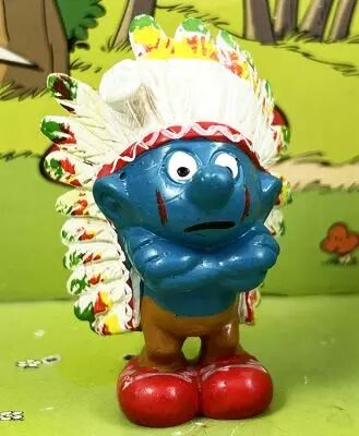The Smurfs - Schleich - 20144 Indian Chief Smurf (ochre trousers/red painting face) 