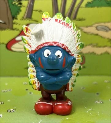 The Smurfs - Schleich - 20144 Indian Chief Smurf (red shoes / red face painting)