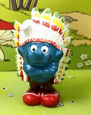 The Smurfs - Schleich - 20144 Indian Chief Smurf red shoes