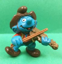 The Smurfs - Schleich - 20159 Cowboy Smurf player of violin (hat & marron bow)