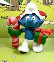 The Smurfs - Schleich - 20207 Christmas Smurf with stick and gift (W. Berrie Co.)