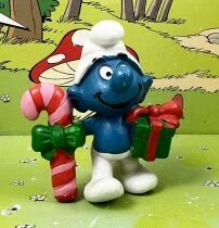 The Smurfs - Schleich - 20207 Christmas Smurf with Stick and Gift (W. Berrie Co.)