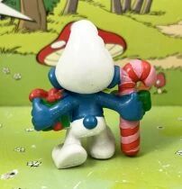 The Smurfs - Schleich - 20207 Christmas Smurf with Stick and Gift (W. Berrie Co.)